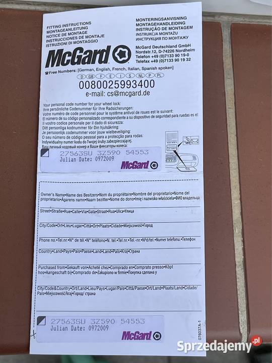 McGARD 27563 SU pływające śruby ZABEZPIECZAJĄCE aluminiowe Koła i felgi Poznań sprzedam