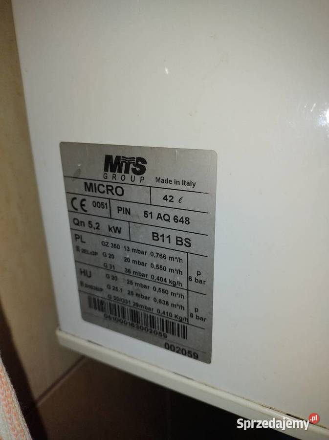 Gazowy ogrzewacz ciepłej wody Ariston Dąbie sprzedam