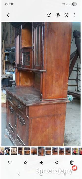 Kredens bufet art deco fornir oryginalne uchwyty
