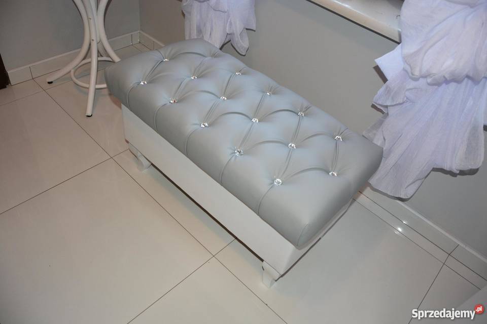 Pufa pikowana szara z kryształkami Otwierana Fotele i pufy Warszawa sprzedam