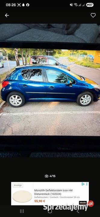 Peugeot 207 2008r benzyna wielofunkcyjna kierownica