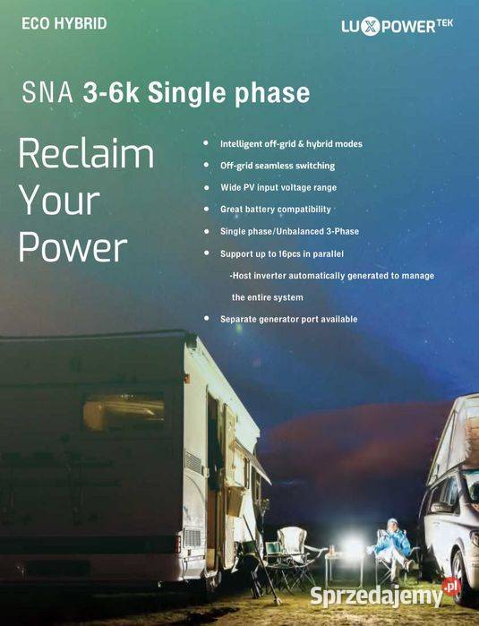 LUXPOWERSNA inwerter offgrid 6kW 6K LV 48V 1faza Panele fotowoltaiczne