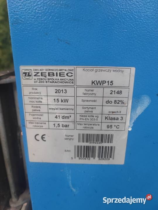 Piec Zębiec 15 kw na drewno węgiel sprzedam