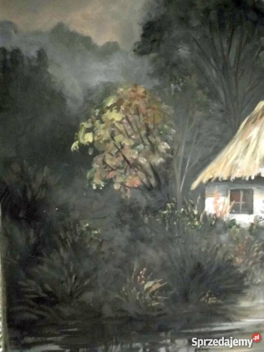 Chata jeziorem STARY OBRAZ SPRZEDAM likwidacja Malarstwo Kraków