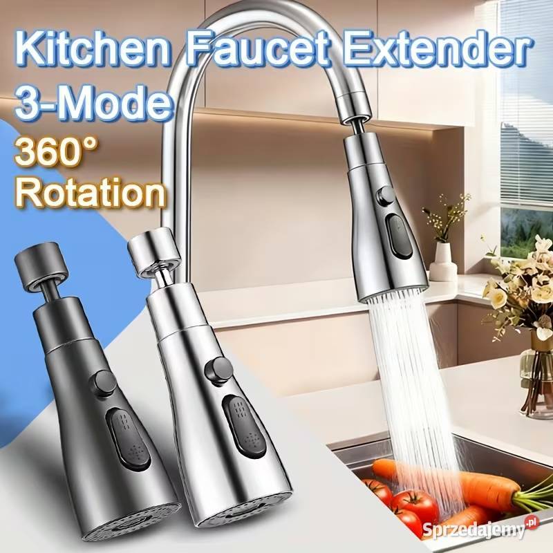 Przedłużka Kranu 3 Tryby Obrotowa Adapter Czarna mazowieckie Płock