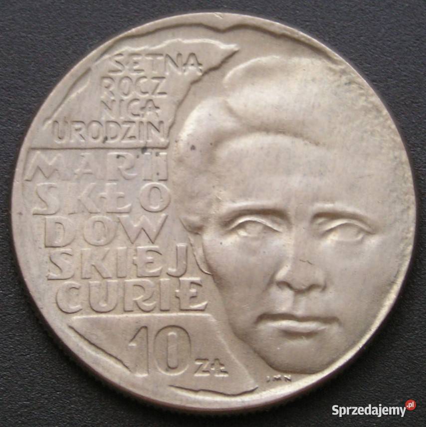 Polska 10 złotych 1967 SkłodowskaCurie stan 12 Łódź