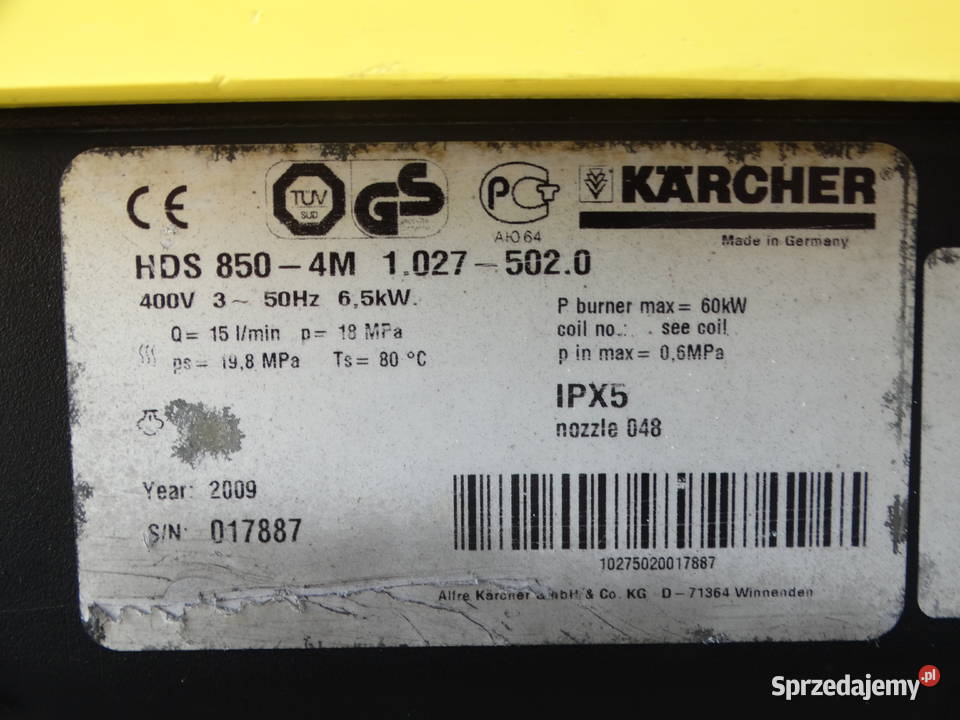Myjka Ciśnieniowa Karcher HDS 850 4M Myjki ciśnieniowe mazowieckie Radom