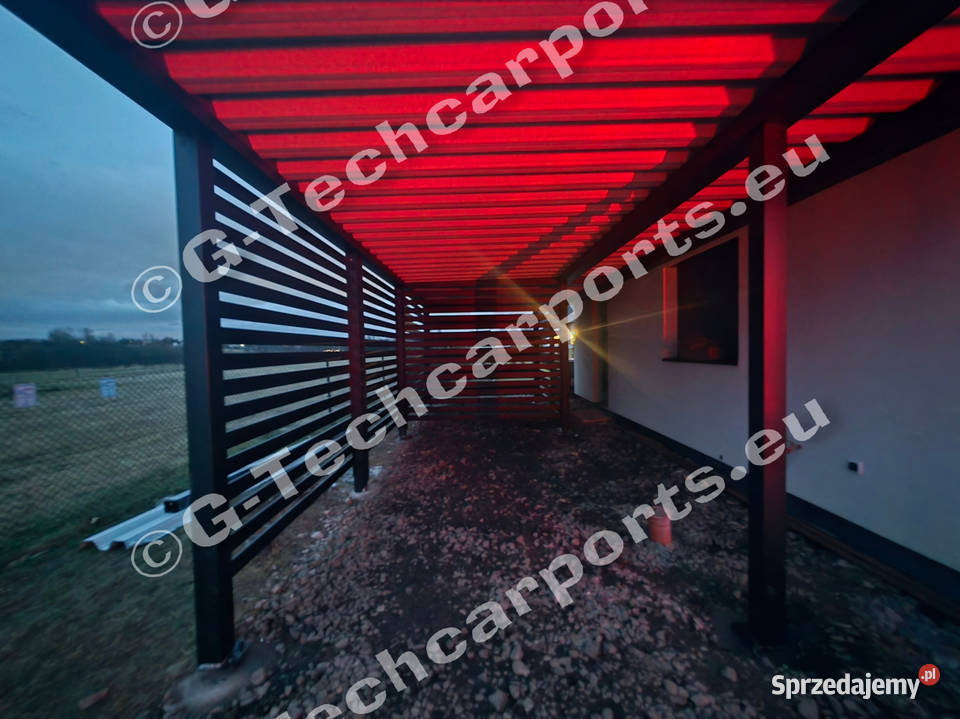 Wiata stalowa garażowa 6x6 carport 2 stanowiska Wadowice