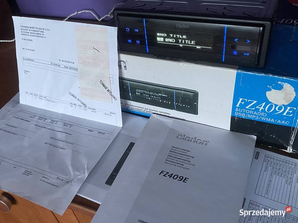 Clarion FX409E I komplet I Opakowanie I USB I Clarion Radioodtwarzacze Kępno sprzedam