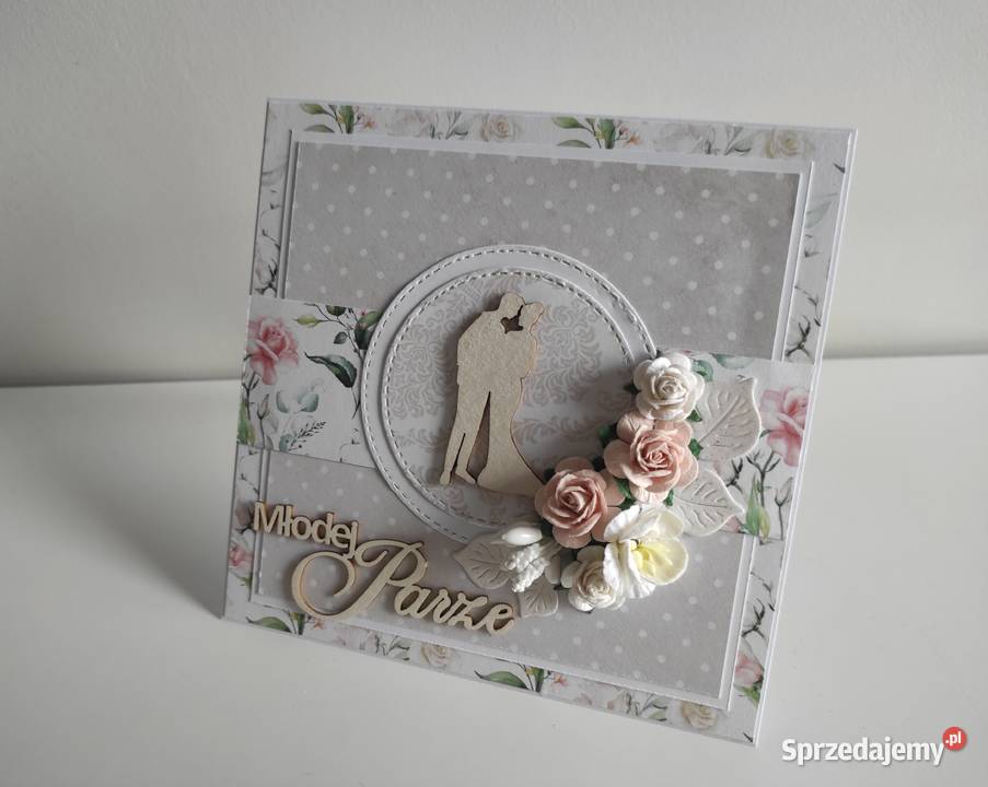 Kartka ręcznie robiona na Ślub z pudełkiem Łódź sprzedam