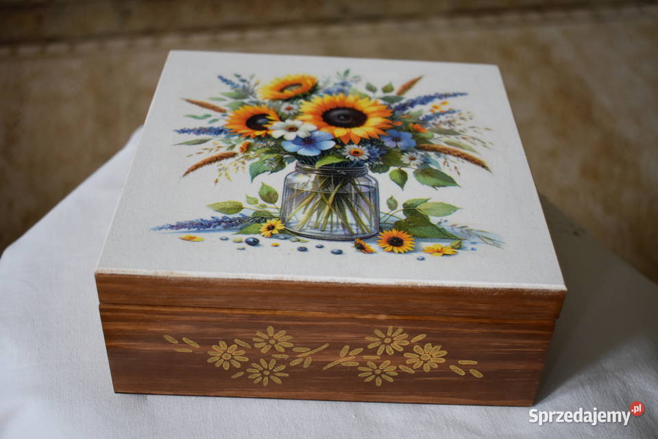 Szkatułka pudełko decoupage rękodzieło Warszawa