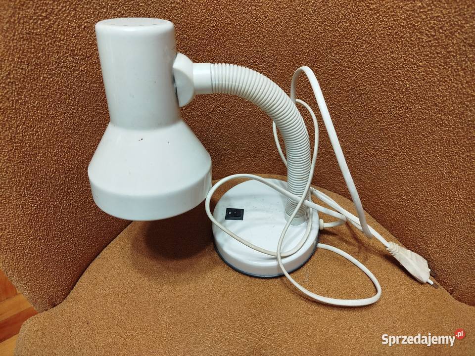 Lampka biurkowa metalowy biały klosz elastyczne Lampki biurkowe Kraków