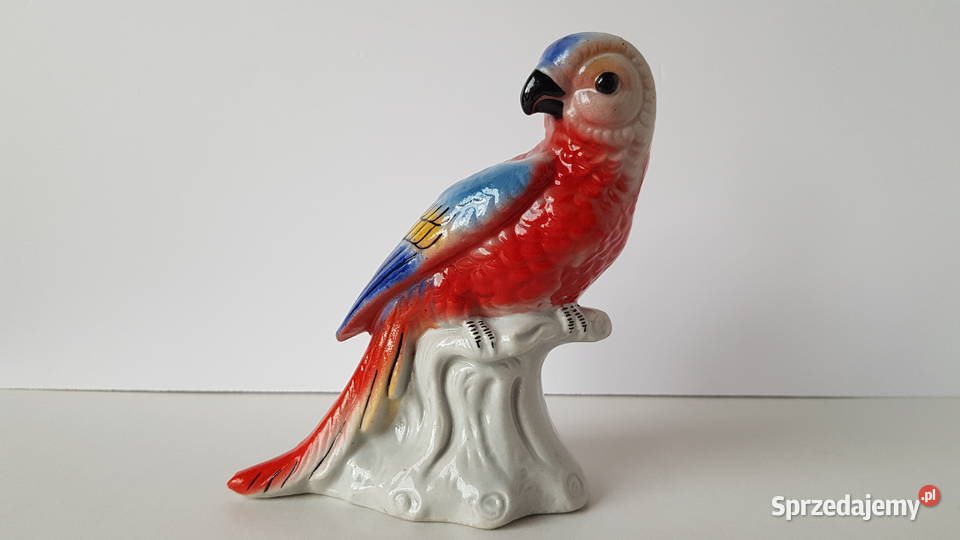 Sygnowana figurka Papuga Steatyt Katowice