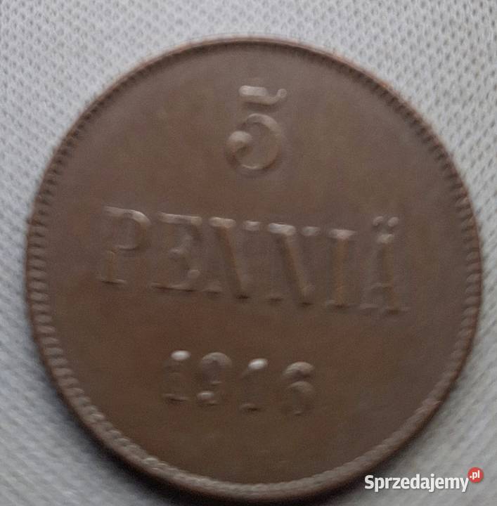 FINLANDIA OKUPACJA ROSYJSKA5 PENNIA1916 r Legionowo sprzedam