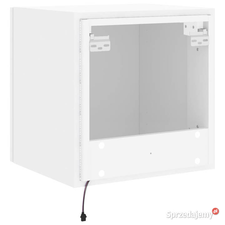 Ścienna szafka TV z LED biała 405x35x40 WM837246