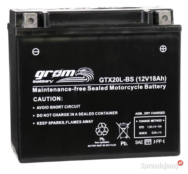 Akumulator motocyklowy GROM GTX20LBS YTX20LBS dolnośląskie Wałbrzych