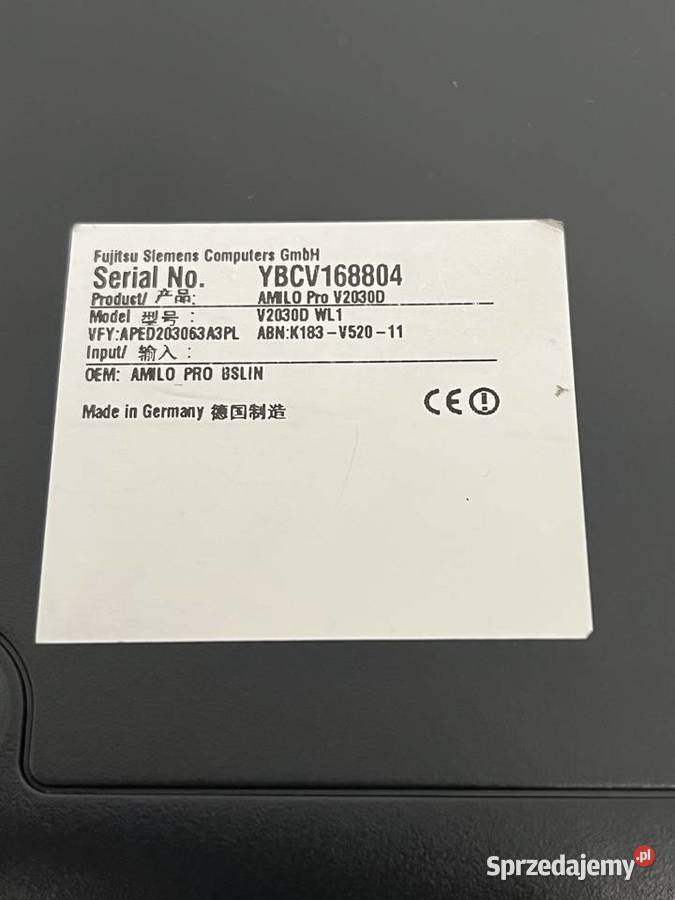 Laptop Fujitsu Amilo Pro V2030 15 GB RAM Legionowo