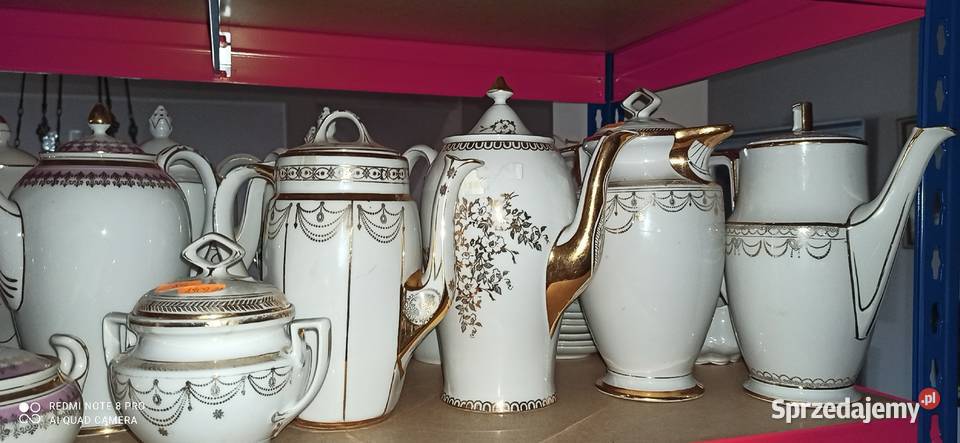 Dzbanek KPM Germany Kwiaty złote Sygnatura z lat Porcelana i szkło Gdańsk