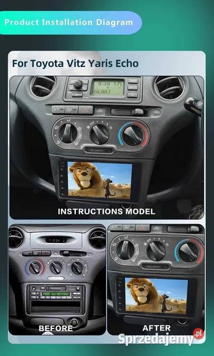 Radio Android 13 Toyota Vitz Yaris Echo Ożarowice
