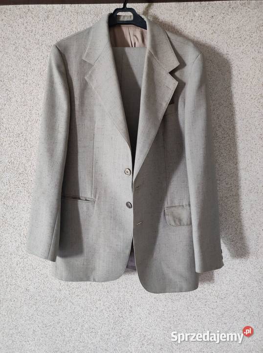garnitur letni lniany modny slim fit marynarka