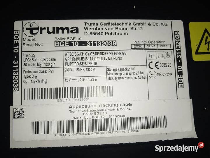 Truma nowy bojler gazowy elektryczny boiler Opole