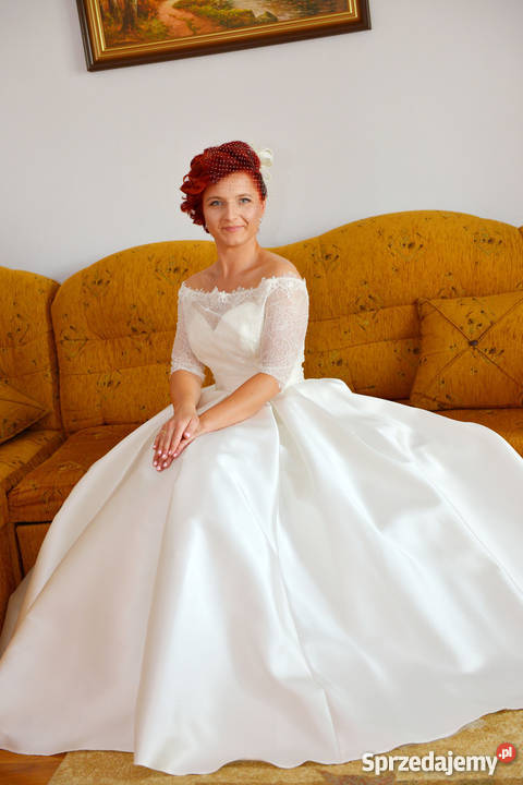 suknia ślubna śmietankowa biel mikado Viola Warszawa