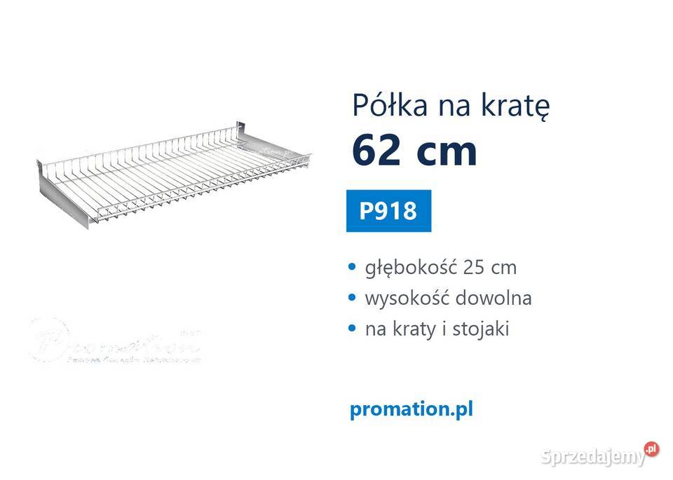 Półka na kratę sklepowa 62 zawieszana do Warszawa