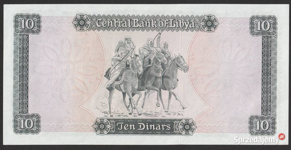 Libia 10 dinarów 1971 stan bankowy UNC bez Łódź sprzedam