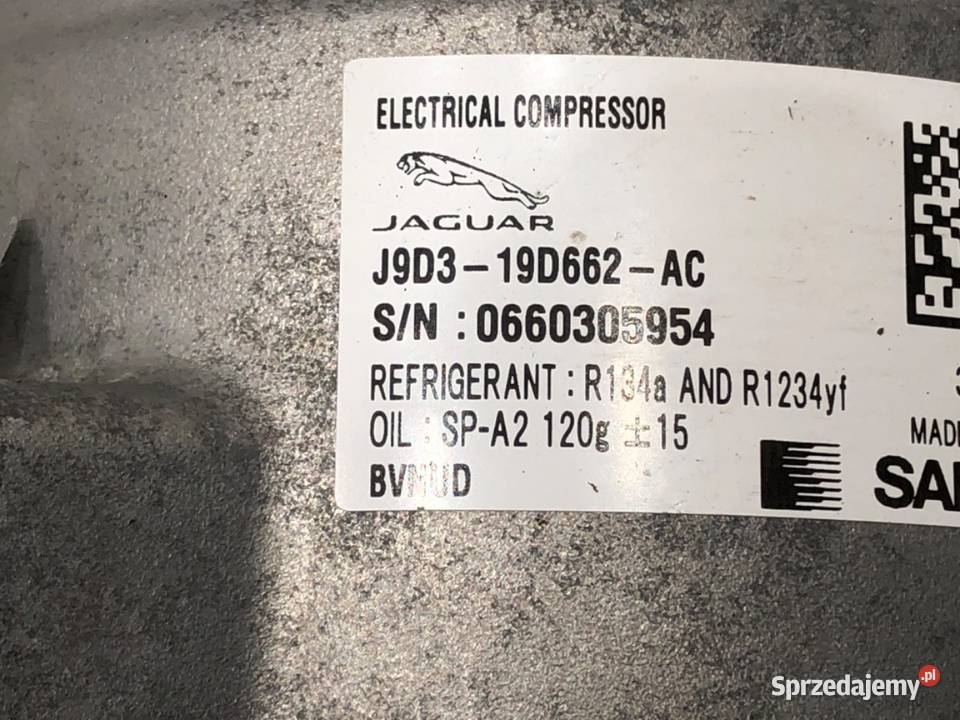 SPRĘŻARKA KLIMATYZACJI JAGUAR IPACE J9D319D662AC Kompresory klimatyzacji
