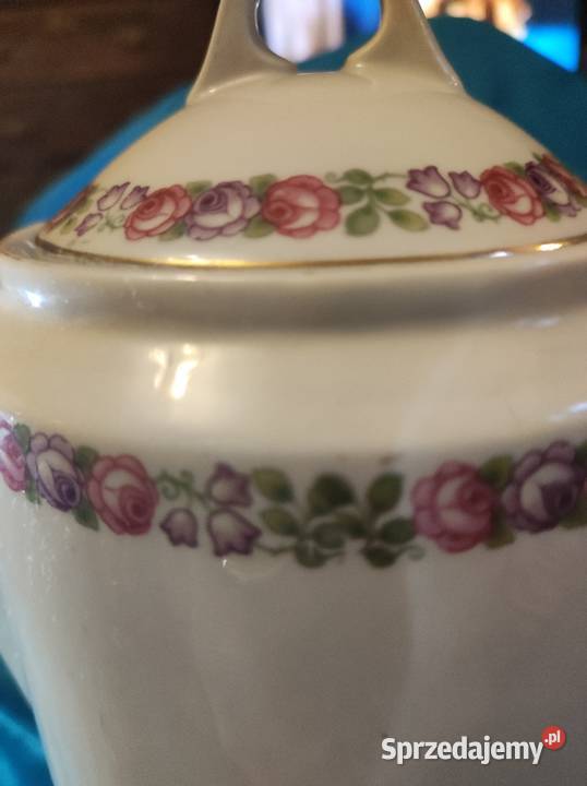 Duży przedwojenny dzbanek biel girlandy Wrocław sprzedam
