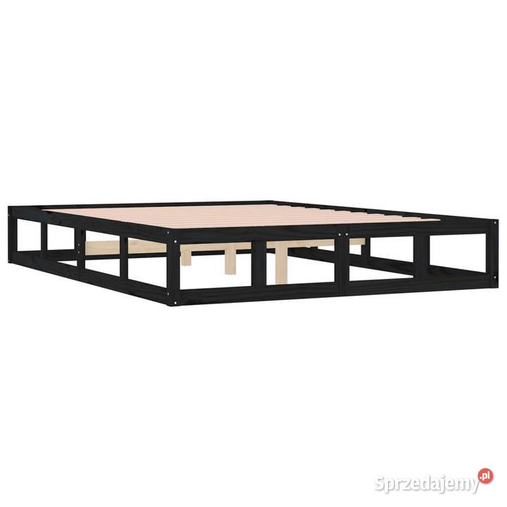 vidaXL Rama łóżka czarna 140 x 200 lite Ramy i stelaże