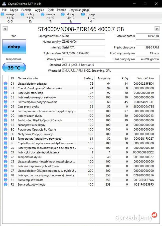 Dysk IronWolf Seagate 4TB Pojemność > 3000 Cieszyn