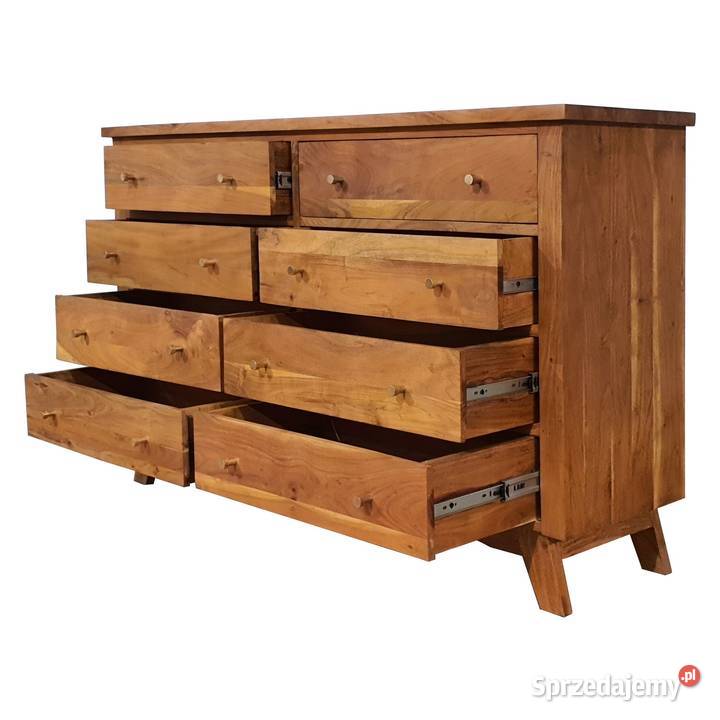 Komoda drewniana BONN 140 z szufladami z akacji 90cm Lublin