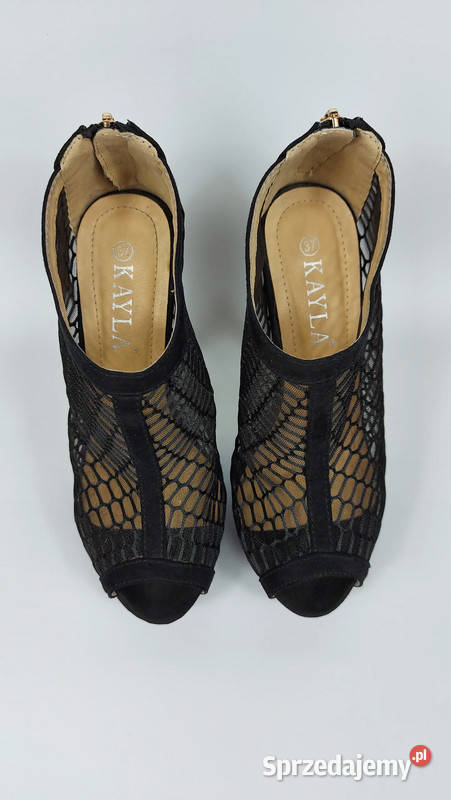 Damskie czarne szpilki zamszowe na platformie z Sandały i klapki Złoczew