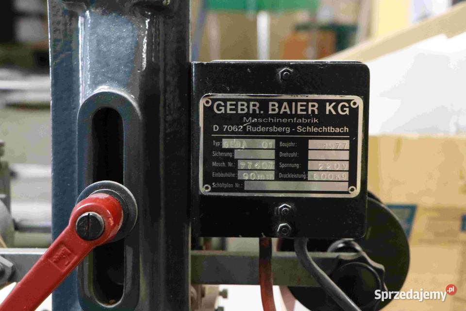 Termodrukarka złociarka Gebr Baier Produkcja Gorzów Wielkopolski