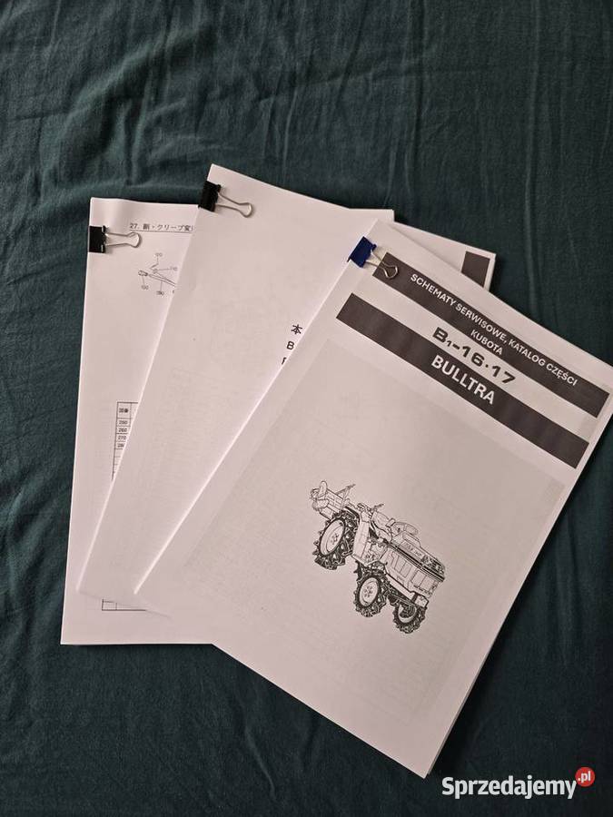 KUBOTA B116 B117 BULLTRA silnik D950 schematy Szczytno sprzedam
