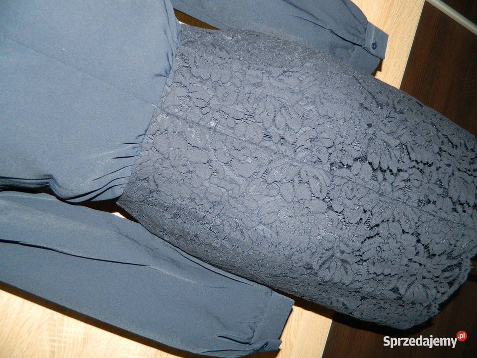 Vero Moda elegancka sukienka gipiura XS niebieski Trzebinia