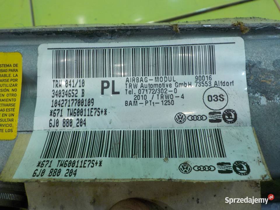 SEAT IBIZA IV 6j 16 TDI 10r HB 5D AIRBAG osobowe Poduszki powietrzne sprzedam