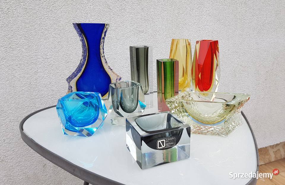 murano sommerso włoskie szkło wazony Myszków