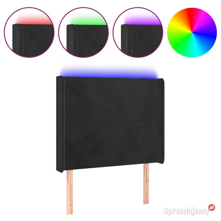 Zagłówek do łóżka z LED czarny 103x16x118128 mazowieckie Warszawa sprzedam