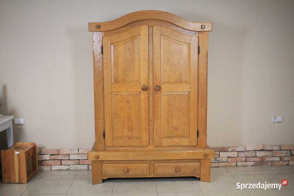 Szafa dębowa piękne zdobienia lite drewno