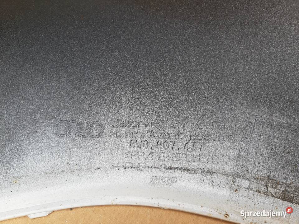 AUDI A4 B9 ZDERZAK PRZÓD PDC 8W0807437 lubuskie Trzciel