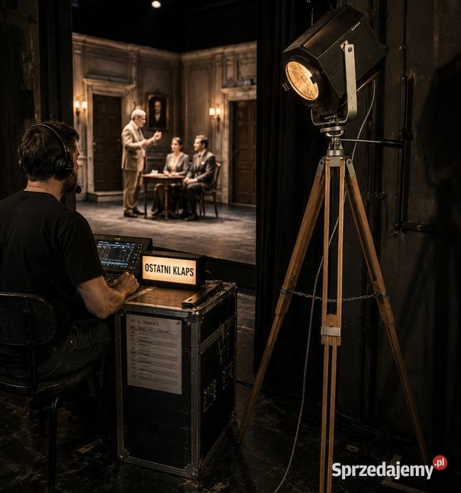 Lampa teatralna PRL Vintage loft Poznań