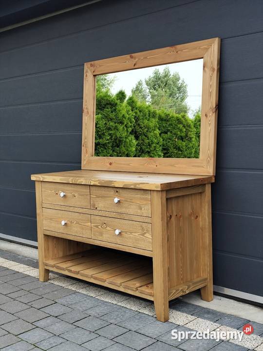 Szafka łazienkowa rustykalna lustro 50cm