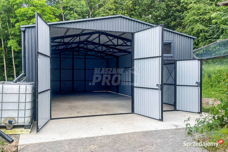 Hala Garaż Blaszany 7x10m Brama Dwuskrzydłowa 70m2