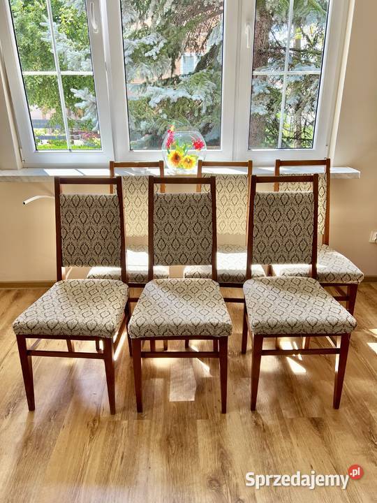 Zestaw 6 drewnianych krzeseł 43cm mazowieckie Siedlce