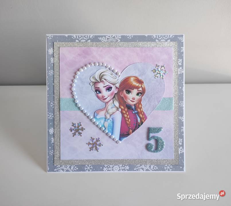 Kartka urodzinowa ręcznie robiona Kraina lodu Łódź
