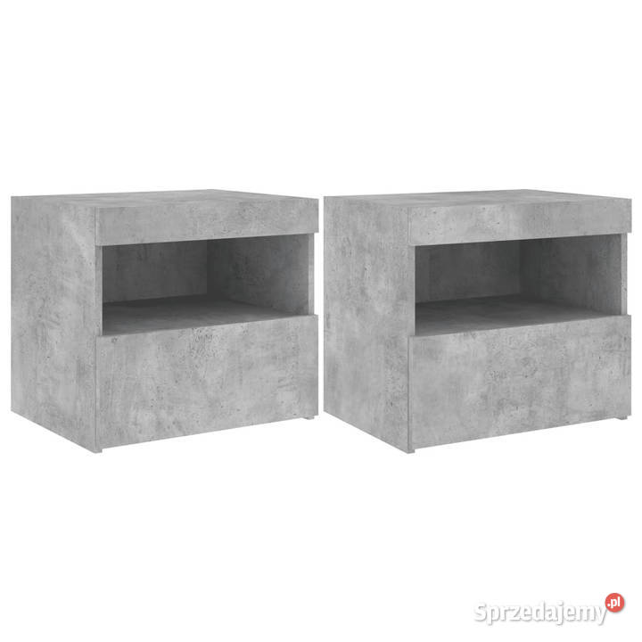 Szafki nocne z LED 2 szarość betonu 50x40x45 Nocne Warszawa