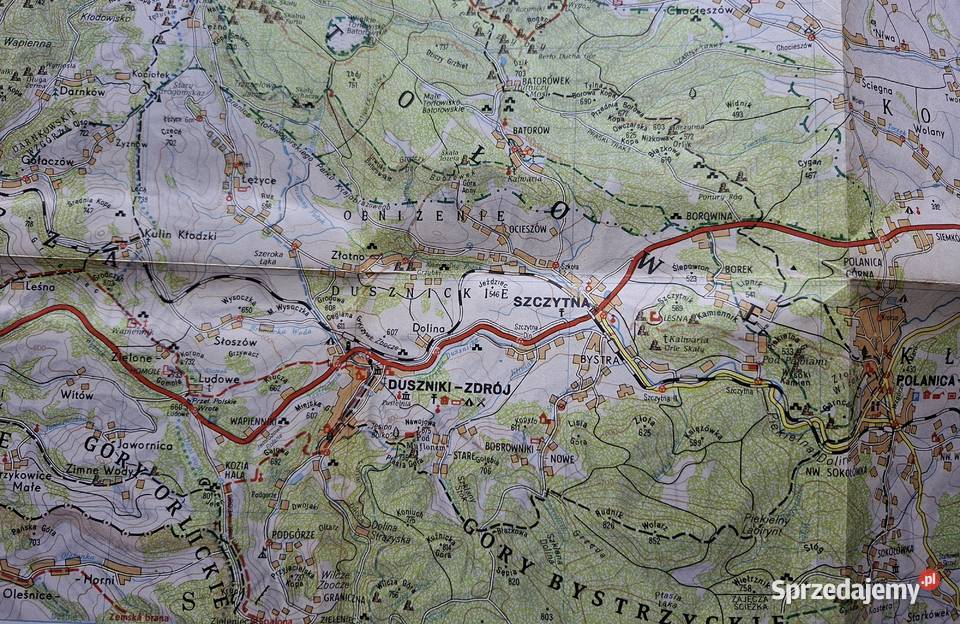 Góry Stołowe mapa turystyczna 160 000 Mapy i przewodniki Kraków sprzedam