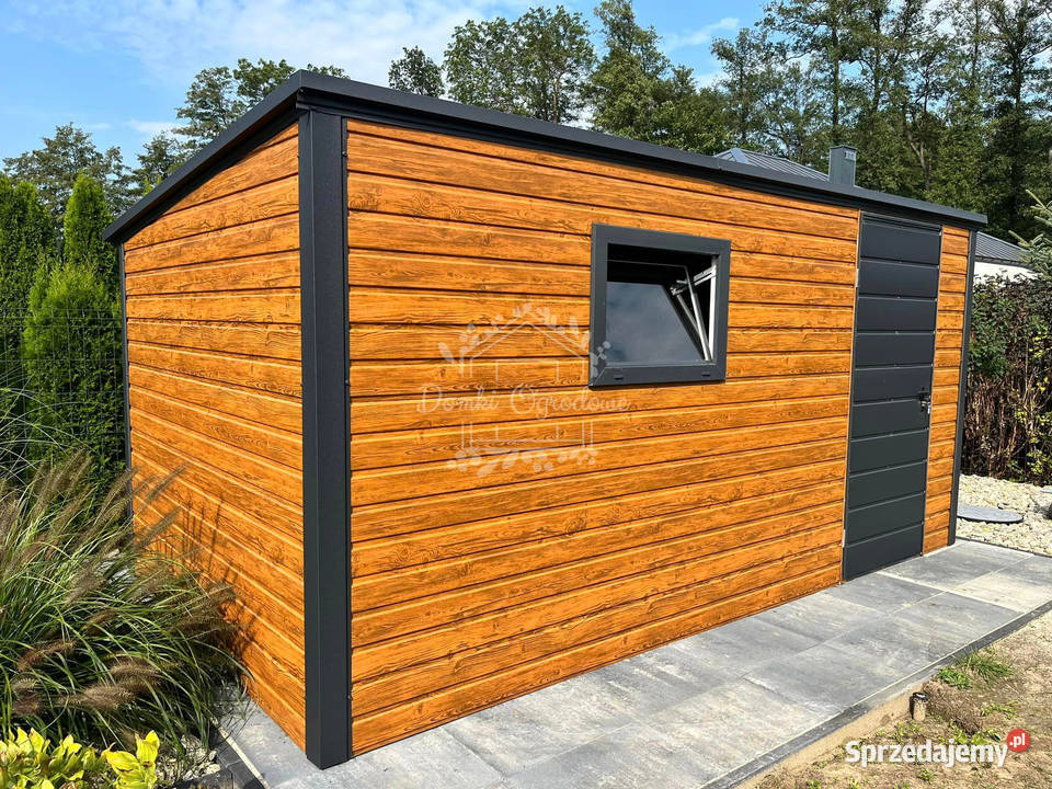 Domek Ogrodowy 4x2m okno Drewnopodobny dach Spad Gliwice